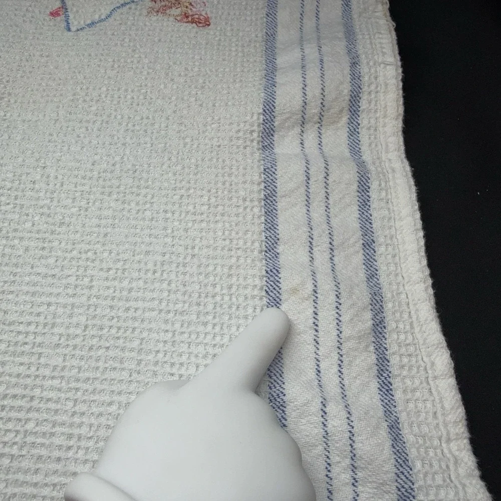 Portugal Embroidered Kitchen Tea Towel White Cotton Boat Nautical‎ Decor